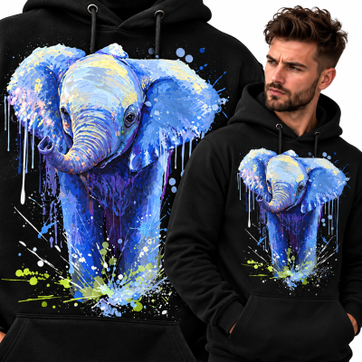BLUZA Z KAPTUREM  ZWIERZĘTA   SŁOŃ 1