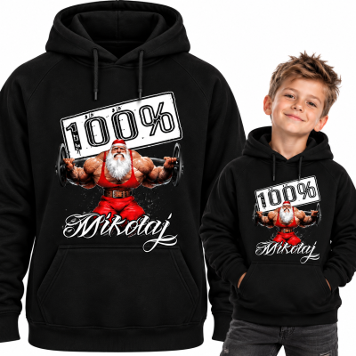 BLUZA Z KAPTUREM  ŚWIĄTECZNA 100 MIKOŁAJ