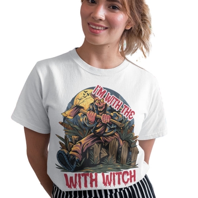 DAMSKA KOSZULKA HALLOWEEN  i'm with the with witch