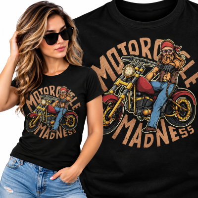 KOSZULKA DAMSKA ŚMIESZNA   MOTOCYCLE MADNESS
