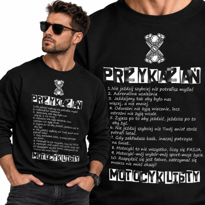 BLUZA ŚMIESZNA  10 PRZYKAZAŃ MOTOCYKLISTY