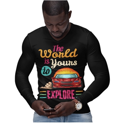 LONGSLEEVE RETRO THE WORLD IS YOURS TO EXPLORE