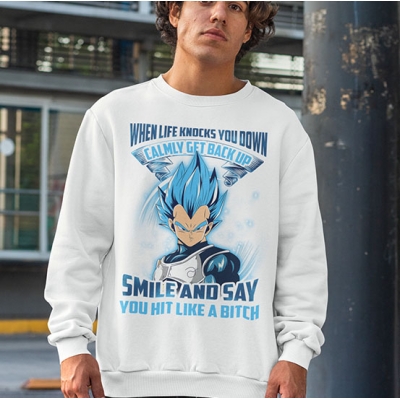 BLUZA DRAGONBALL WHEN LIFE KNOCKS YOU DOWN