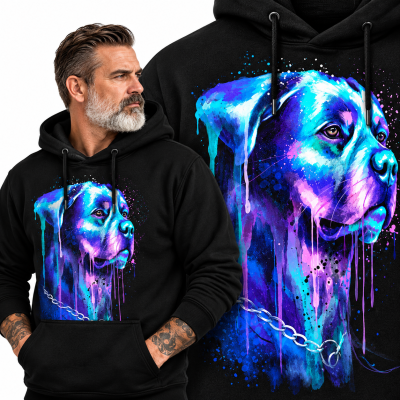BLUZA Z KAPTUREM  ZWIERZĘTA  ROTTWEILER
