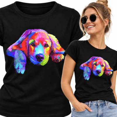 KOSZULKA DAMSKA ZWIERZĘTA   GOLDEN RETRIEVER