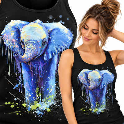 TANK TOP DAMSKI ZWIERZĘTA  SŁOŃ 1