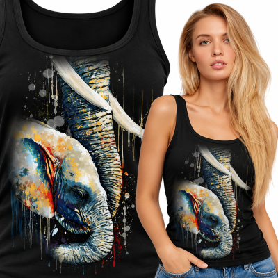 TANK TOP DAMSKI ZWIERZĘTA  SŁOŃ