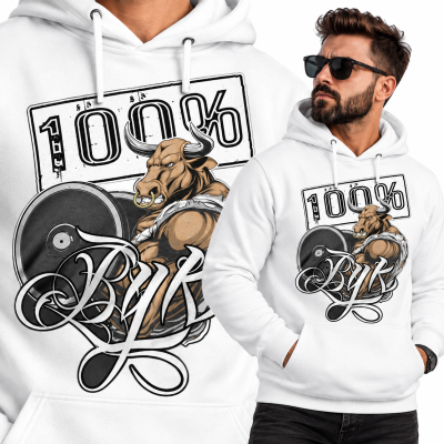BLUZA Z KAPTUREM NA SIŁOWNIĘ 100 PROCENT BYK