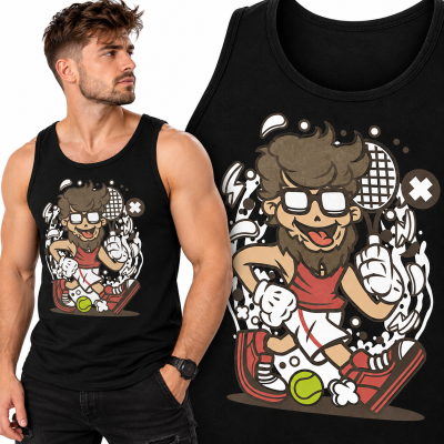TANK TOP  ANIMOWANY HIPSTER TENNIS PLAYER