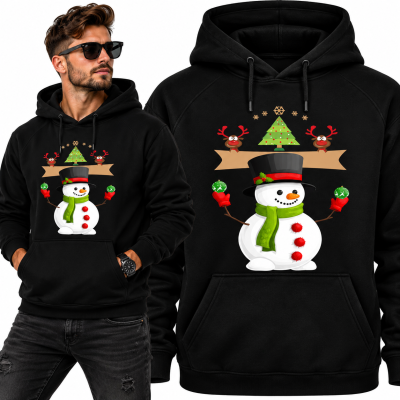 BLUZA Z KAPTUREM ŚWIĄTECZNA SNOWMAN
