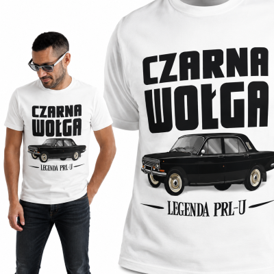 KOSZULKA AUTA PRL CZARNA WOŁGA 2