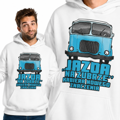 BLUZA Z KAPTUREM AUTA PRL ŻUBR