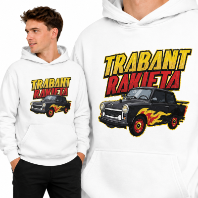 BLUZA Z KAPTUREM AUTA PRL TRABANT RAKIETA