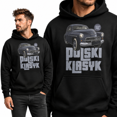 BLUZA Z KAPTUREM AUTA PRL WARSZAWA 2