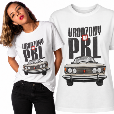 DAMSKA KOSZULKA AUTA PRL  DUŻY FIAT2
