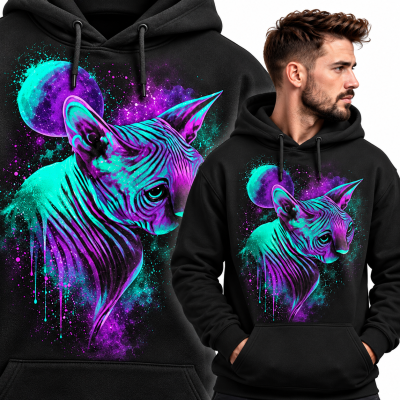 BLUZA Z KAPTUREM  ZWIERZĘTA   KOT 2