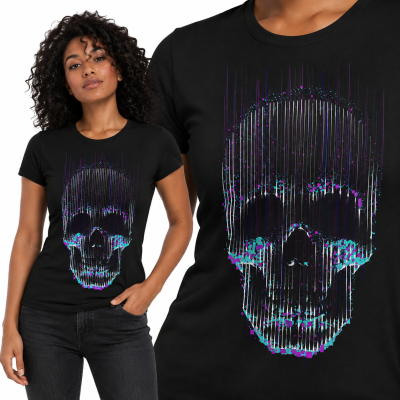 KOSZULKA DAMSKA GLITCH SKULL