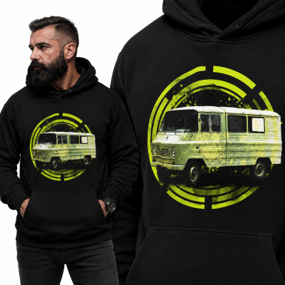 BLUZA Z KAPTUREM AUTA PRL Żuk