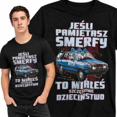 KOSZULKA AUTA PRL POLONEZ SMERFY