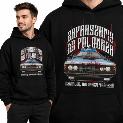 BLUZA Z KAPTUREM AUTA PRL ZAPRASZAM