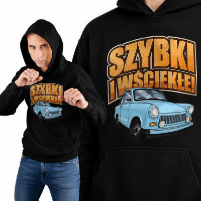 BLUZA Z KAPTUREM AUTA PRL TRABANT