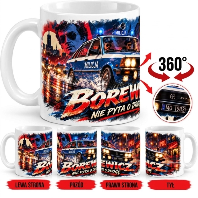 Kubek auta prl Borewicz,Milicja PRL 330 ml