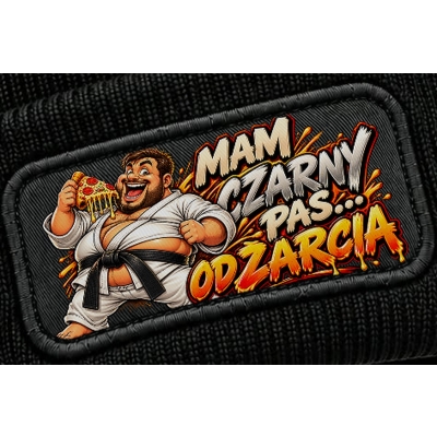 Czapka Zimowa Śmieszna Czarny Pas Żarcia