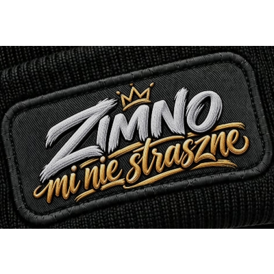 Czapka Zimowa Zimno Mi Nie Straszne,czapka z napisem