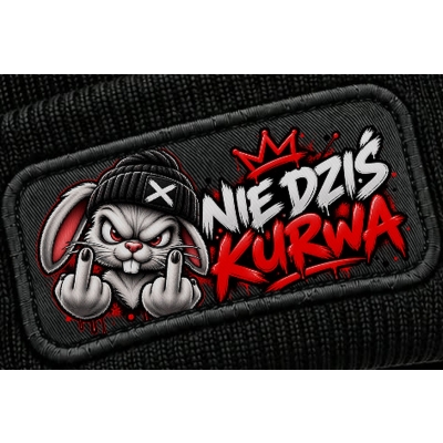 czapka Zimowa NIE DZIŚ, czapka z wulgarnym napisem
