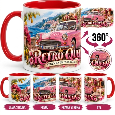 Kubek Biało-Czerwony Retro Queen Syrenka, Auta PRL