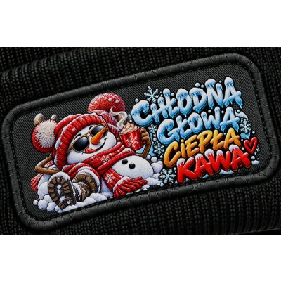 Czapka Zimowa Śmieszna Ciepła Kawa Zimą, Zabawny Nadruk