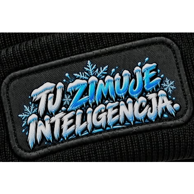 Czapka Zimowa Śmieszna Tu Zimuje Inteligencja, Oryginalny prezent