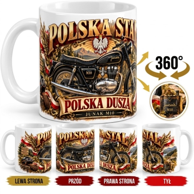 Kubek Biały Junak M10 Polska Stal PRL 330 ml