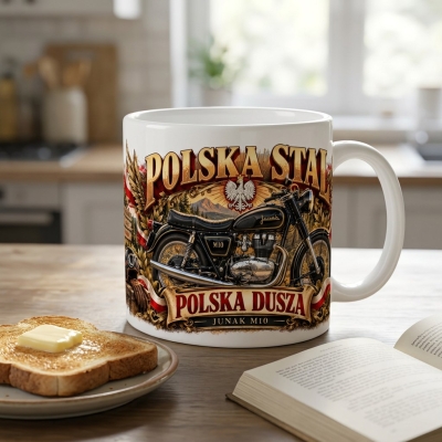 Kubek Biały Junak M10 Polska Stal PRL 330 ml