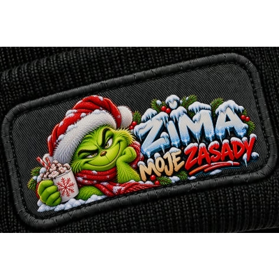 Czapka Zimowa Zima Moje Zasady,czapka świąteczna nietypowa