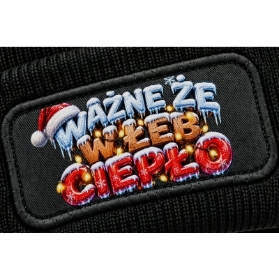 Czapka Zimowa Ważne Że Zimą Ciepło, czapka zimowa z tekstem