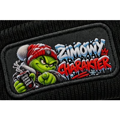 Czapka Zimowa Zimowy Charakter, czapka świąteczna z nadrukiem