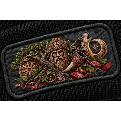Czapka Zimowa Słowiańskie Słowiański Totem