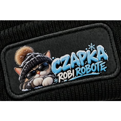 Czapka Zimowa Śmieszna Kot W Czapce, Zabawny nadruk
