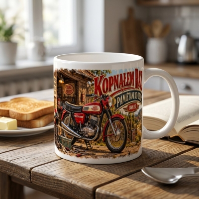 Kubek Biały Jawa 350 Kopnąłem Raz Pamiętam Do Dziś PRL 330 ml