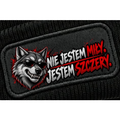 Czapka Zimowa Nie Jestem Miły, czapka zimowa z nadrukiem